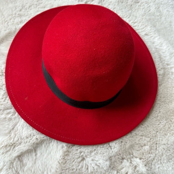 Vintage Liz Claiborne Felt Bowler‎ Villager 100% Wool Hat Red main image 5
